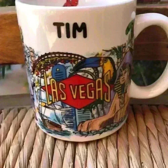 Vtg Las Vegas Suvenner Mug Personalized Tim 90s Zo - Picture 2 of 5
